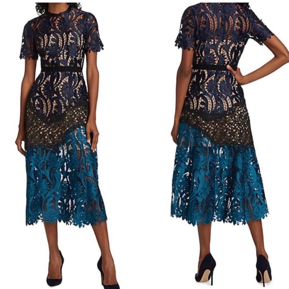 Prairie Guipure midi dress / SELF PORTRAIT